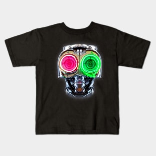 Futuristic Robot with Neon Eyes Kids T-Shirt